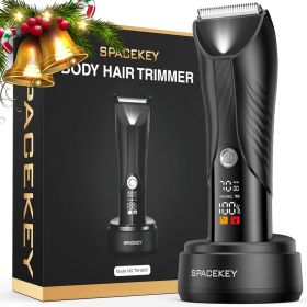Electric Body Hair Trimmer Waterproof Ball Trimmer for Men with LED Light, Wet/Dry Groomer Men's Pubic, Groin and Body Shave