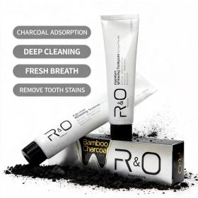 R&O Bamboo Charcoal Whitening Toothpaste - Made in USA - Natural Deep Cleaning Oral Care - Buy More & Save (3.5oz)