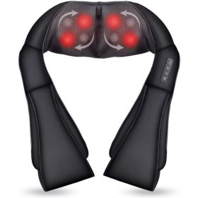 Shiatsu Neck and Shoulder Massager with Heat - 3D Kneeling Deep Tissue Electric Back Massage Roller