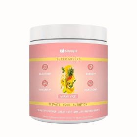 Super Greens Powder Miami Vice Flavor 255g Natural Daily Greens Supplement Supports Energy Digestion Immunity Bloating Relief (Option: 1)