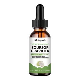 Soursop Graviola 1800mg Ultra Concentrated Liquid Drops - Leaf & Fruit Herbal Supplement, Immune Support, 60ml (Option: 1)