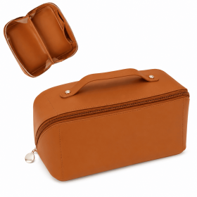 Expandable Makeup Bag (Color: Brown)